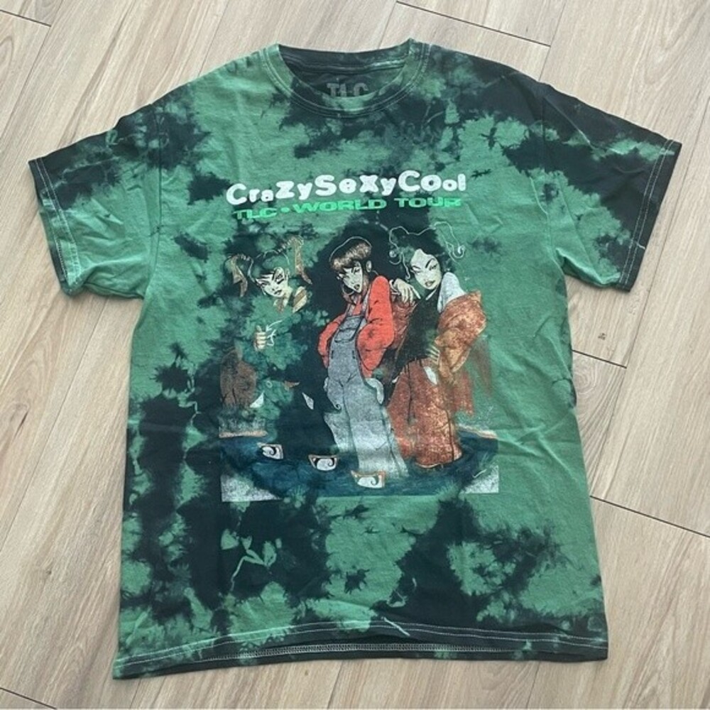 TLC Crazy Sexy Cool World Tour Acid Wash Concert Shirt Medium